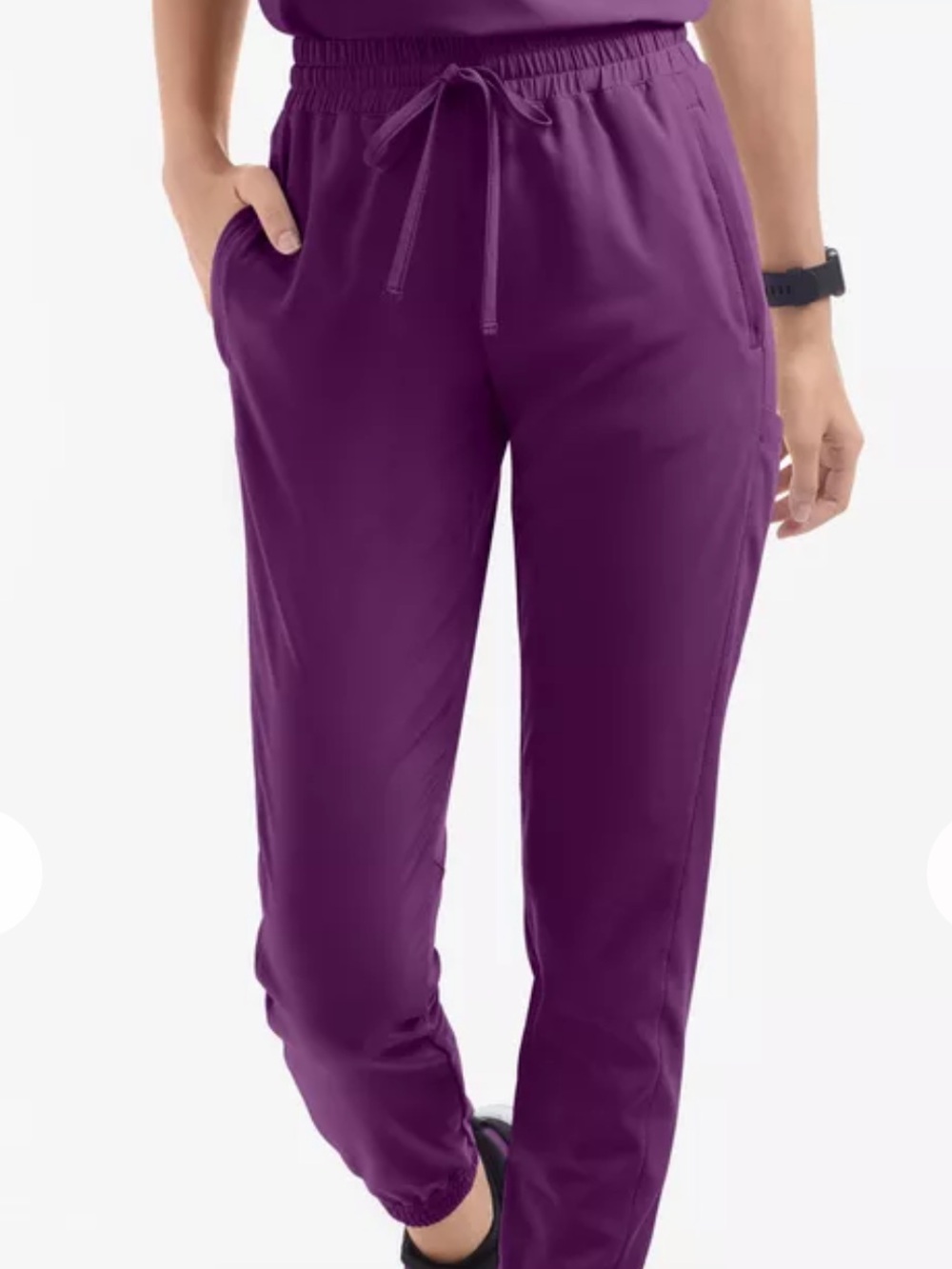 Easy Stretch Women's Kourtney 5-Pocket Jogger Scrub Pants Purple Eggplant Medium